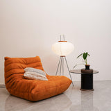 Japandi White Rice Paper Floor Lamp – Bamboo Rib