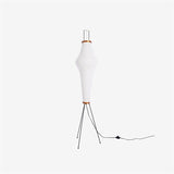 Japandi White Rice Paper Floor Lamp – Bamboo Rib