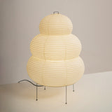 Japandi White Paper Table Lamp – Lantern Shade