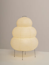 Japandi White Paper Table Lamp – Lantern Shade