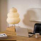 Japandi White Paper Table Lamp – Lantern Shade