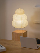 Japandi White Paper Table Lamp – Lantern Shade