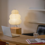 Japandi White Paper Table Lamp – Lantern Shade