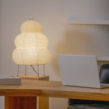 Japandi White Paper Table Lamp – Lantern Shade
