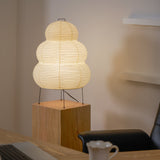 Japandi White Paper Table Lamp – Lantern Shade