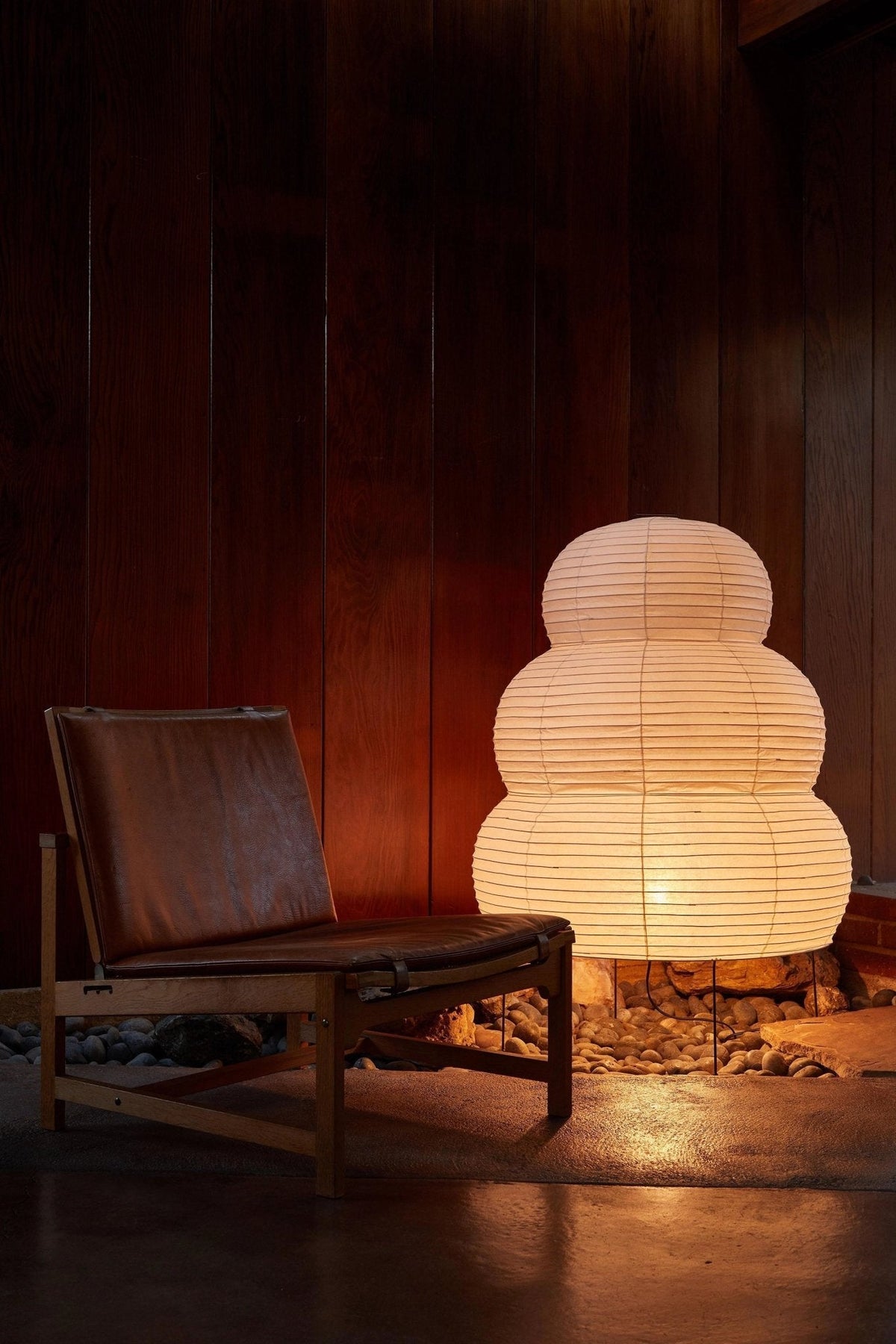 Japandi White Paper Table Lamp – Lantern Shade