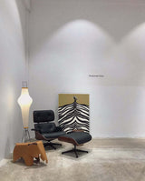 Japandi White Rice Paper Floor Lamp – Bamboo Rib
