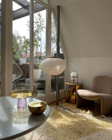 Japandi White Rice Paper Floor Lamp – Bamboo Rib