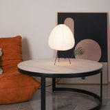 Japandi White Paper Table Lamp – Lantern Shade