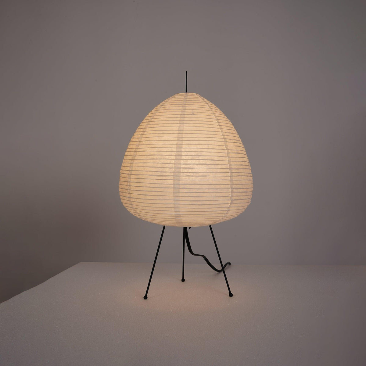 Japandi White Paper Table Lamp – Lantern Shade