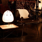 Japandi White Paper Table Lamp – Lantern Shade