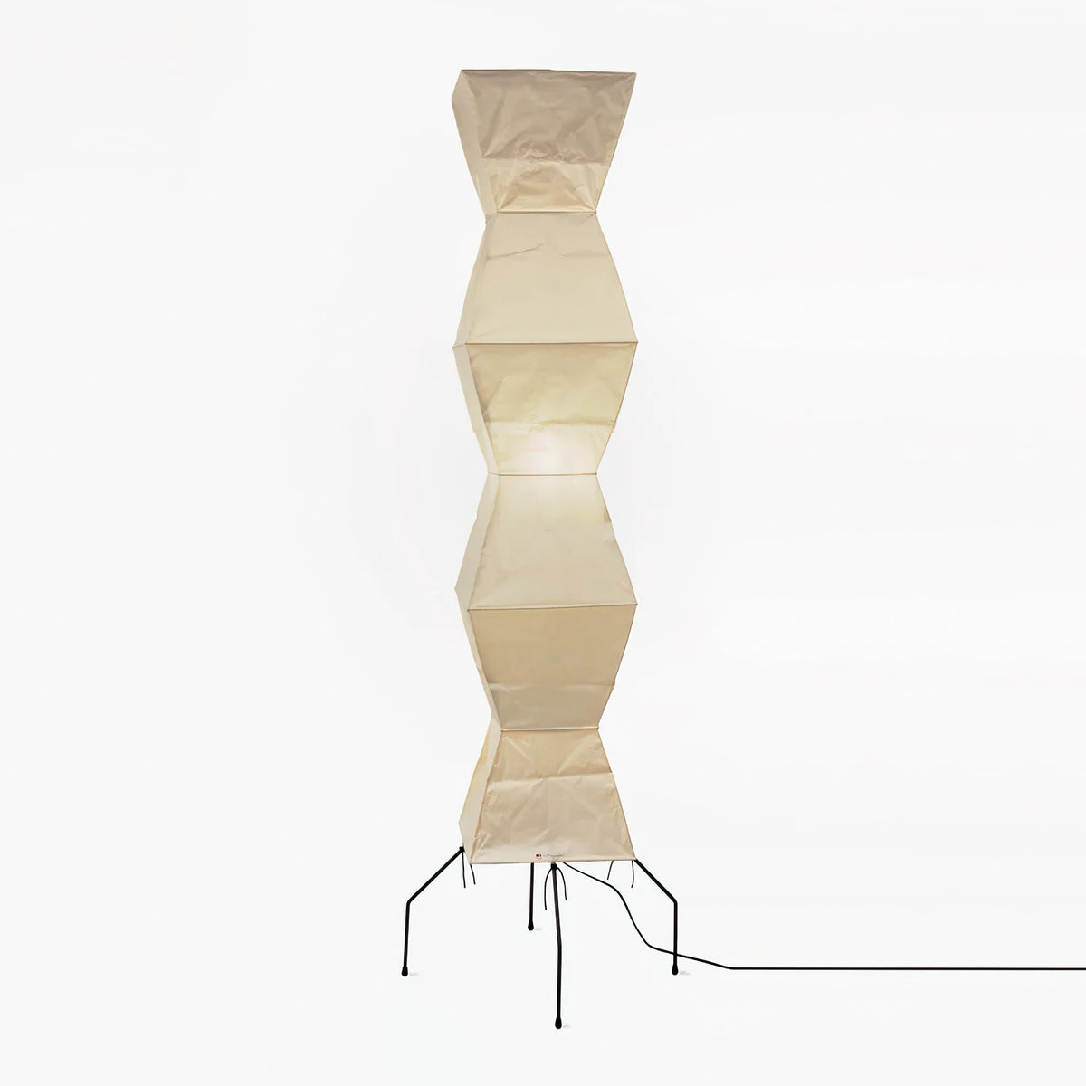 Japandi White Rice Paper Floor Lamp – Bamboo Rib