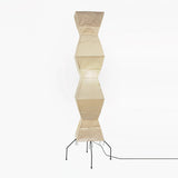 Japandi White Rice Paper Floor Lamp – Bamboo Rib