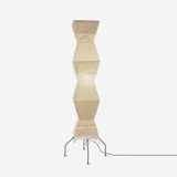 Japandi White Rice Paper Floor Lamp – Bamboo Rib