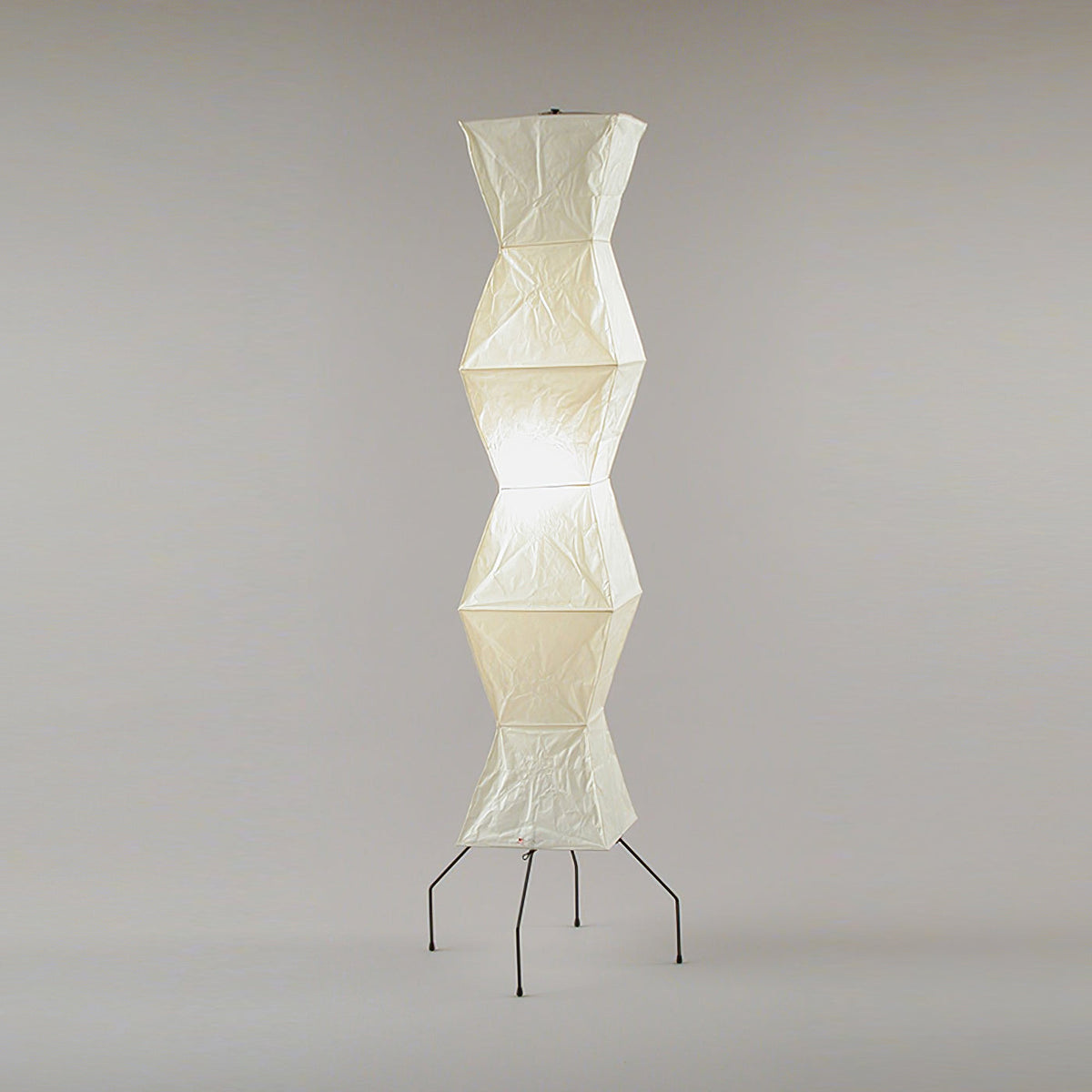 Japandi White Rice Paper Floor Lamp – Bamboo Rib