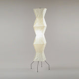Japandi White Rice Paper Floor Lamp – Bamboo Rib
