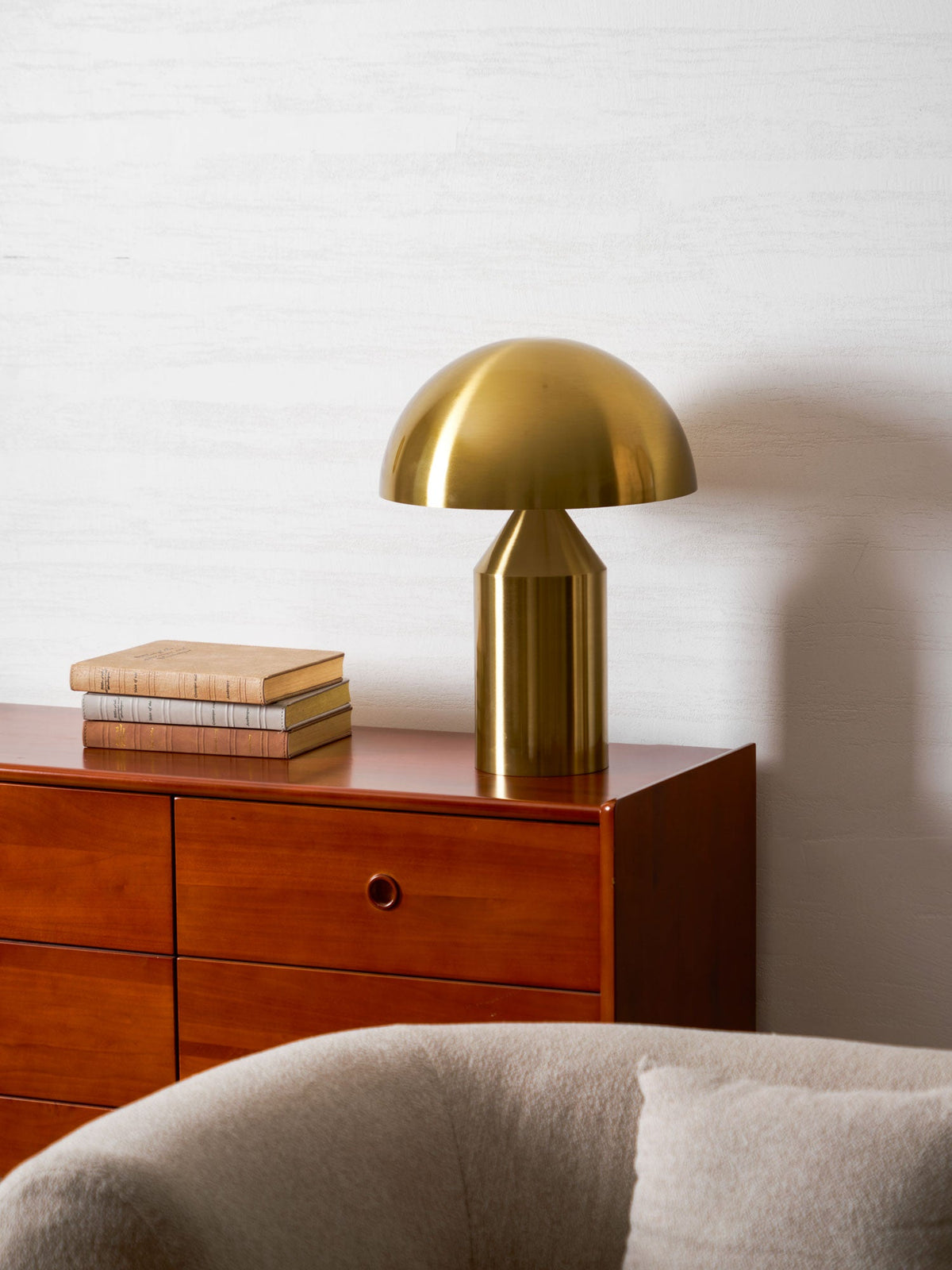 Mid-Century Metal Mushroom Table Lamp – Dome Shade