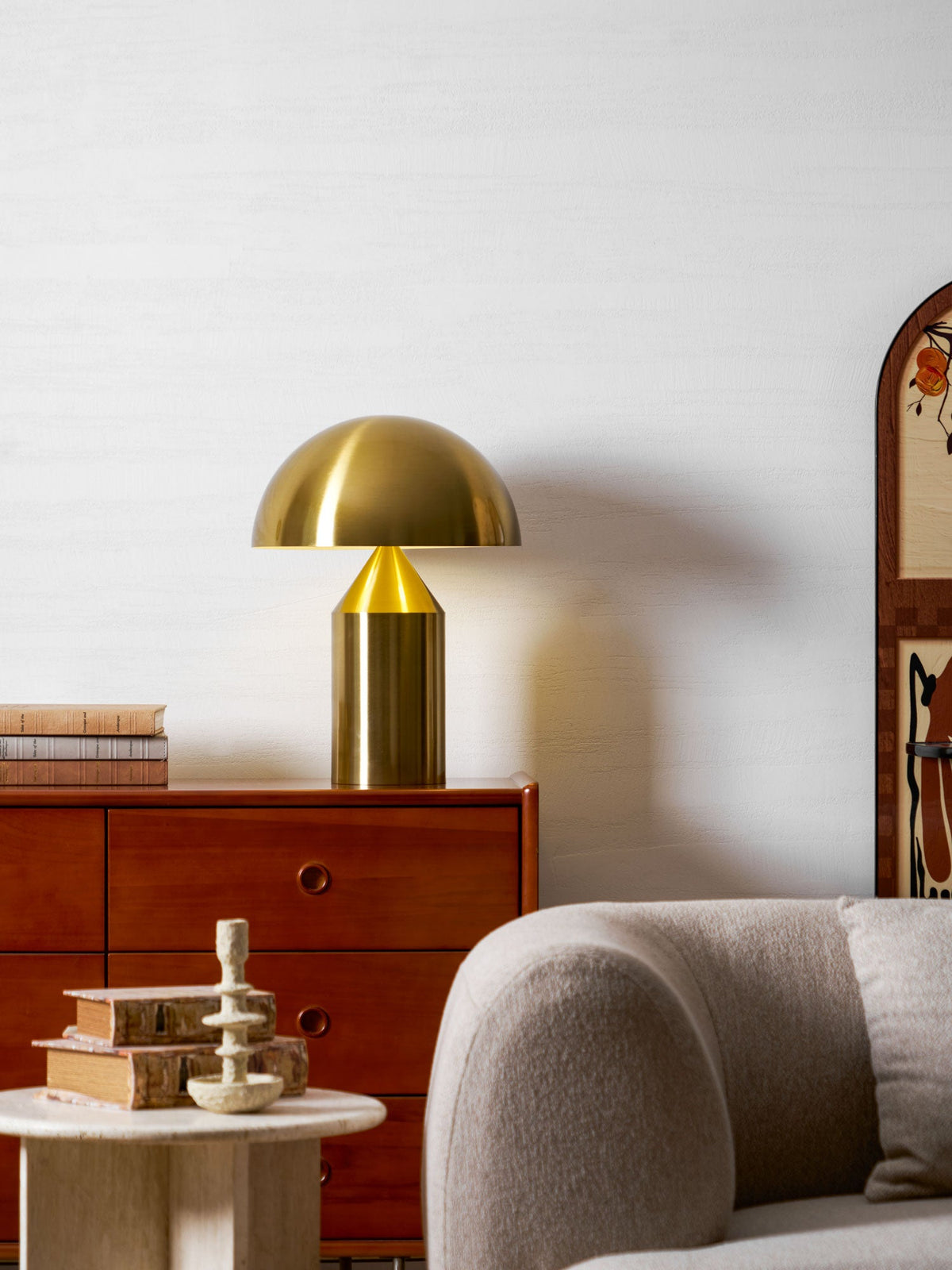 Mid-Century Metal Mushroom Table Lamp – Dome Shade