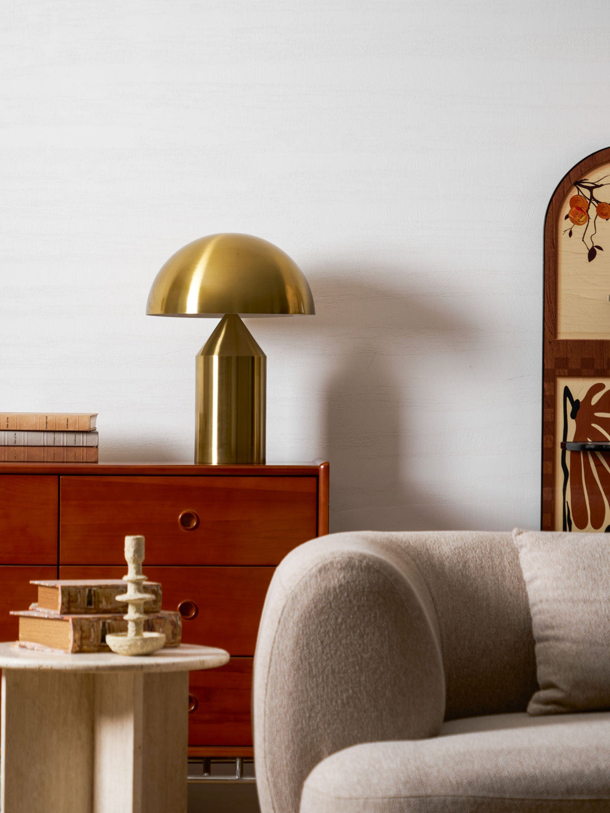 Mid-Century Metal Mushroom Table Lamp – Dome Shade