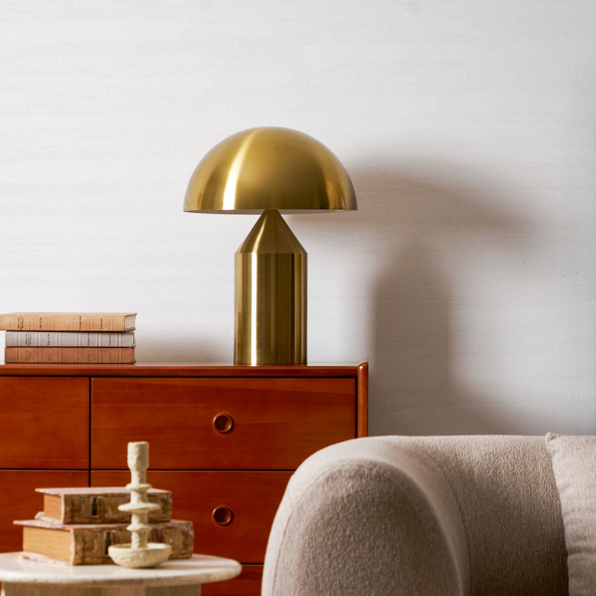 Mid-Century Metal Mushroom Table Lamp – Dome Shade