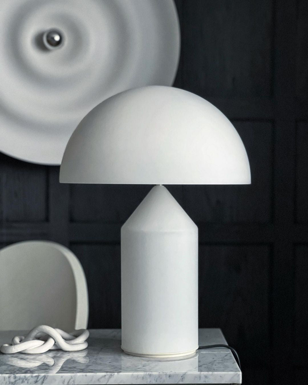 Mid-Century Metal Mushroom Table Lamp – Dome Shade