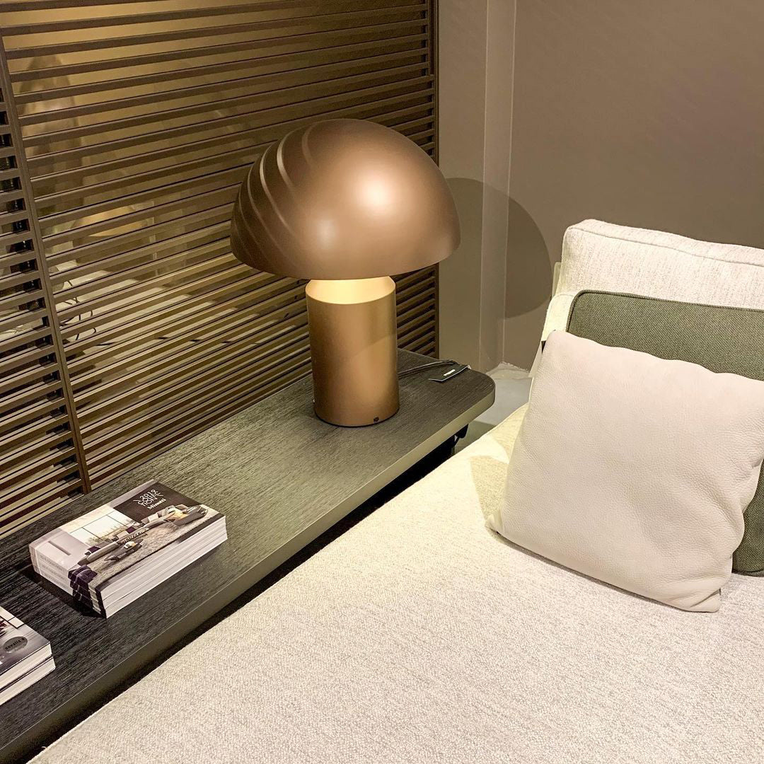 Mid-Century Metal Mushroom Table Lamp – Dome Shade