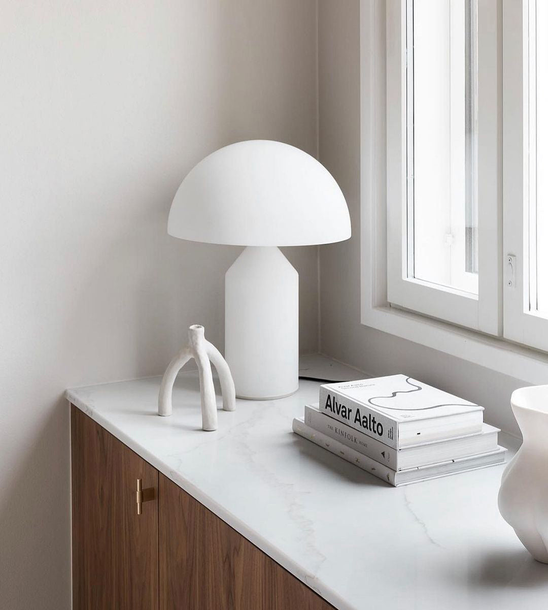 Mid-Century Metal Mushroom Table Lamp – Dome Shade