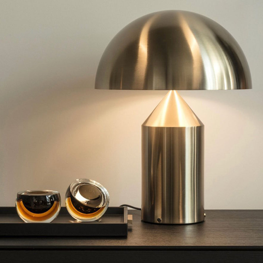 Mid-Century Metal Mushroom Table Lamp – Dome Shade
