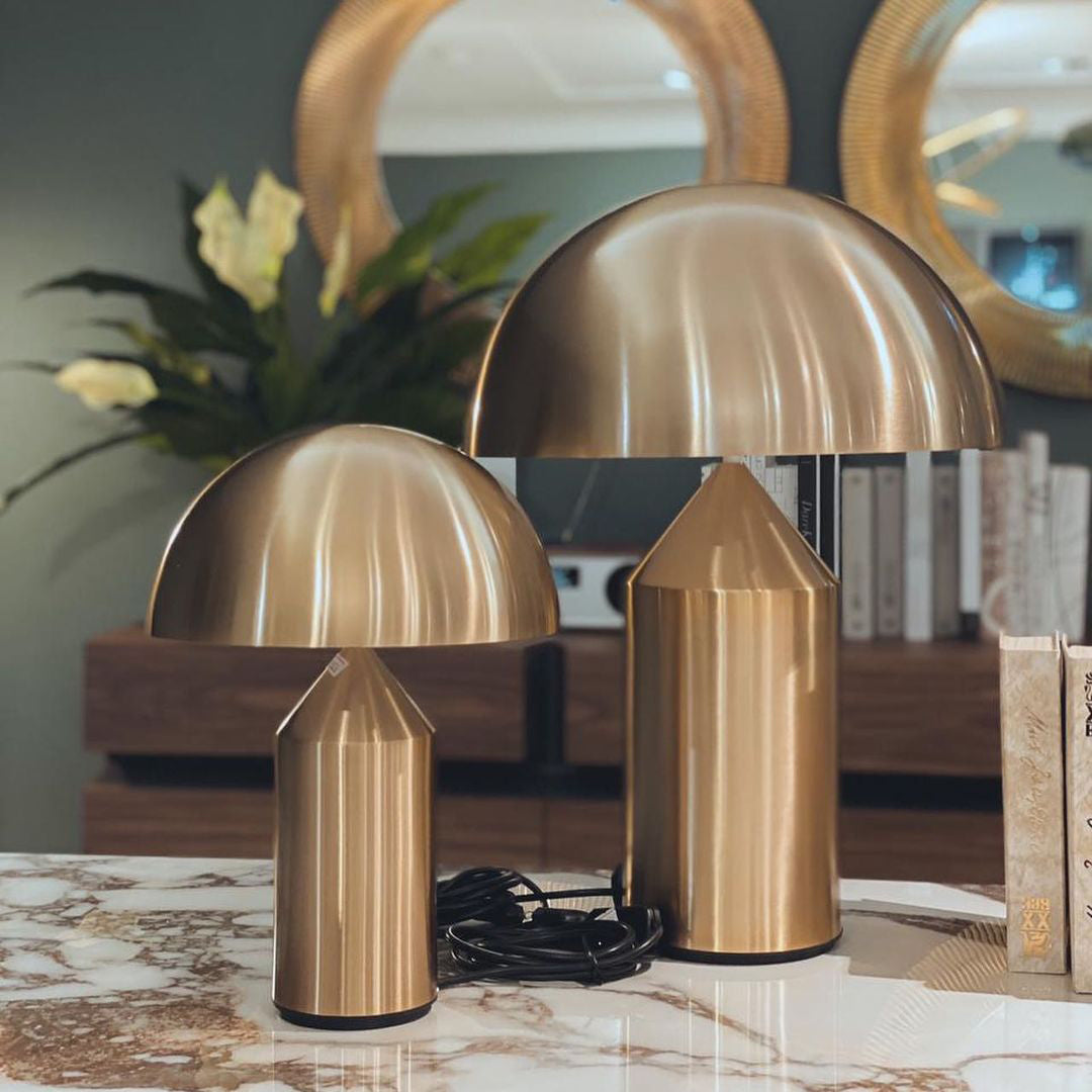Mid-Century Metal Mushroom Table Lamp – Dome Shade