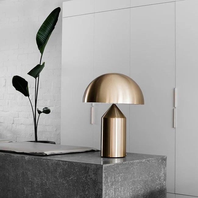 Mid-Century Metal Mushroom Table Lamp – Dome Shade
