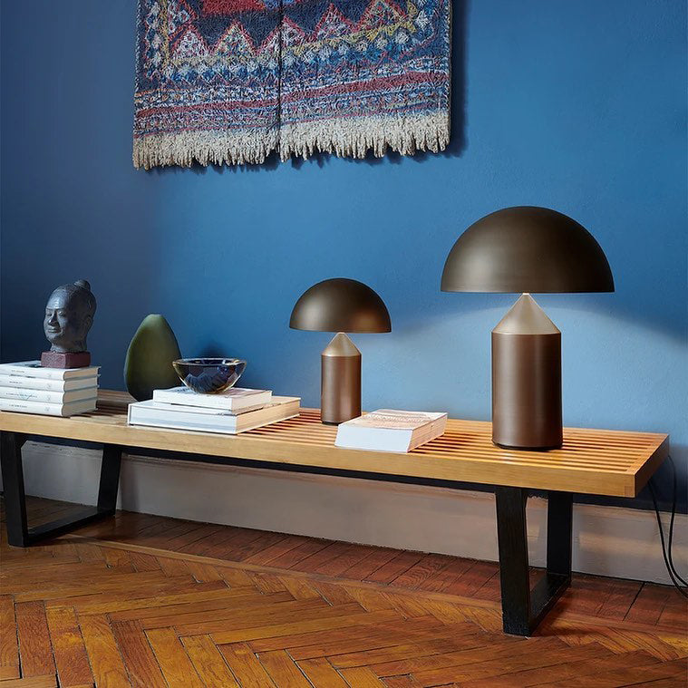 Mid-Century Metal Mushroom Table Lamp – Dome Shade