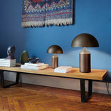 Mid-Century Metal Mushroom Table Lamp – Dome Shade