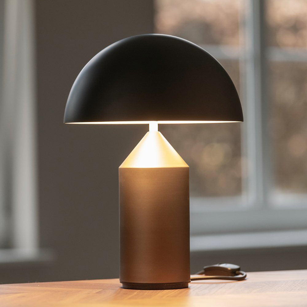 Mid-Century Metal Mushroom Table Lamp – Dome Shade