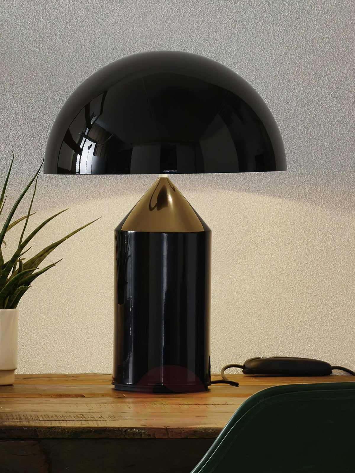 Mid-Century Metal Mushroom Table Lamp – Dome Shade