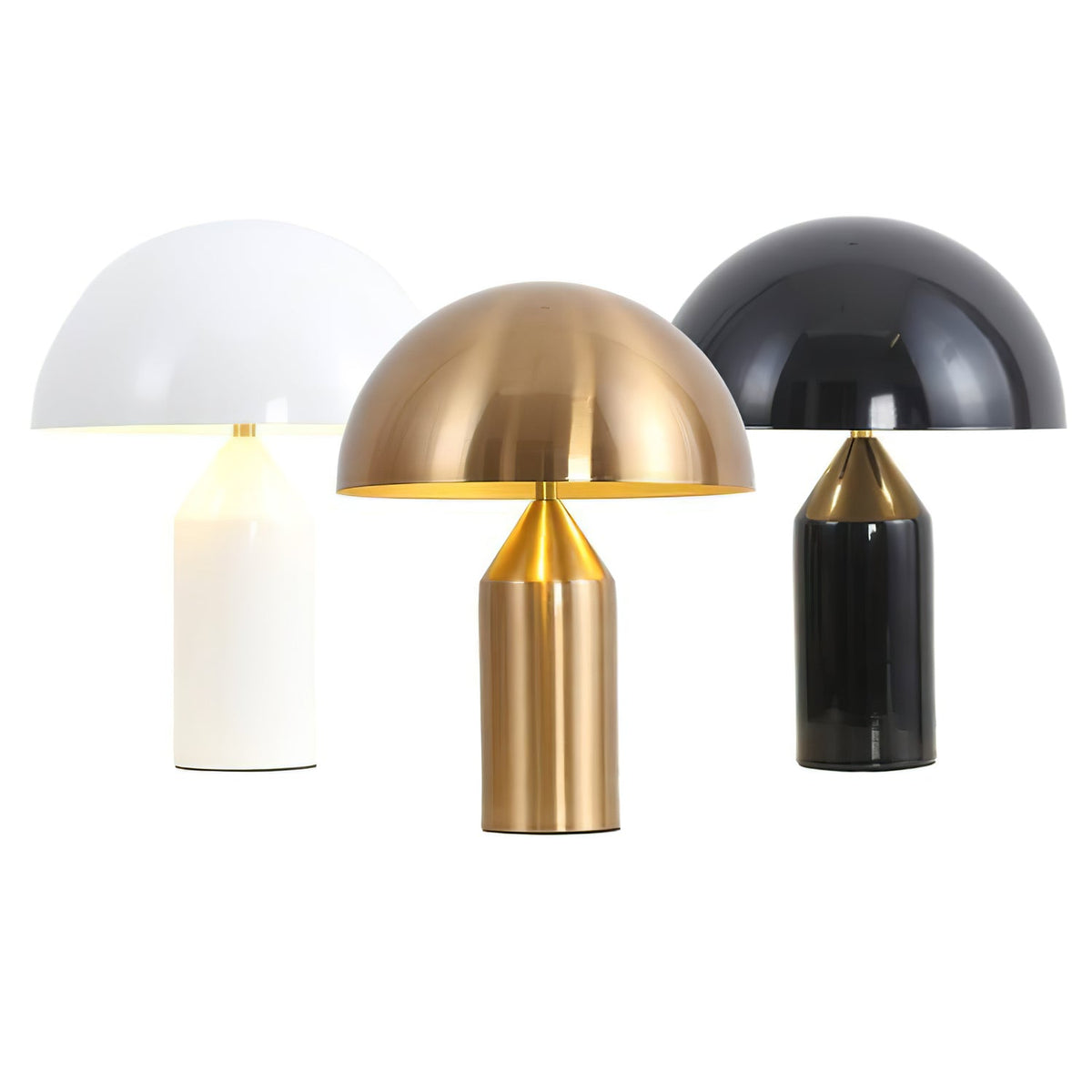 Mid-Century Metal Mushroom Table Lamp – Dome Shade