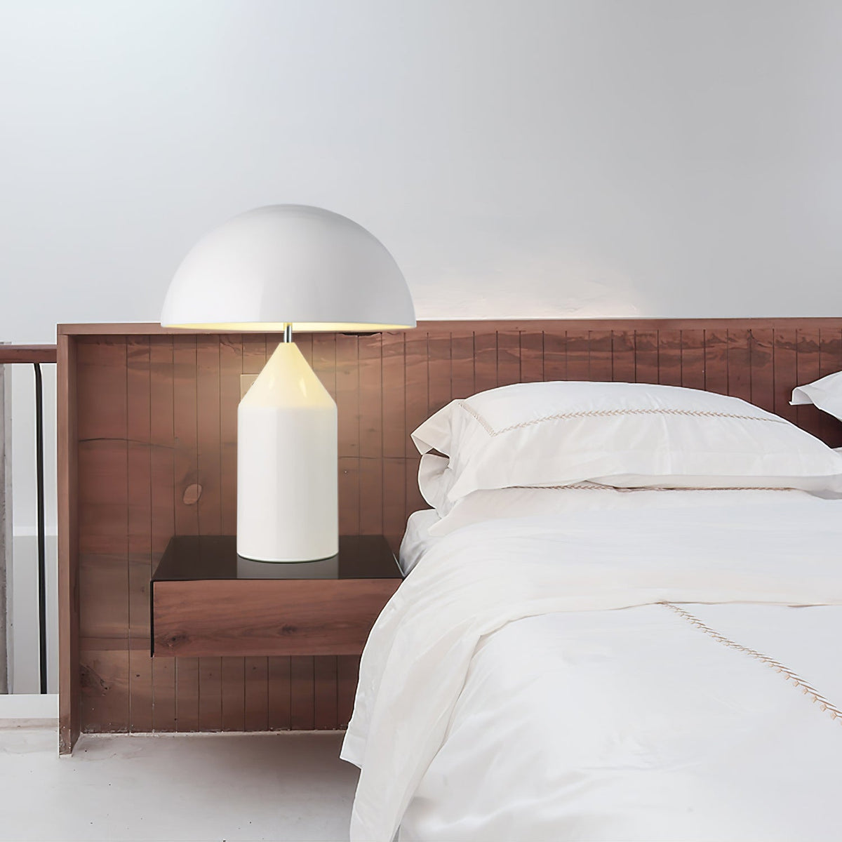 Mid-Century Metal Mushroom Table Lamp – Dome Shade