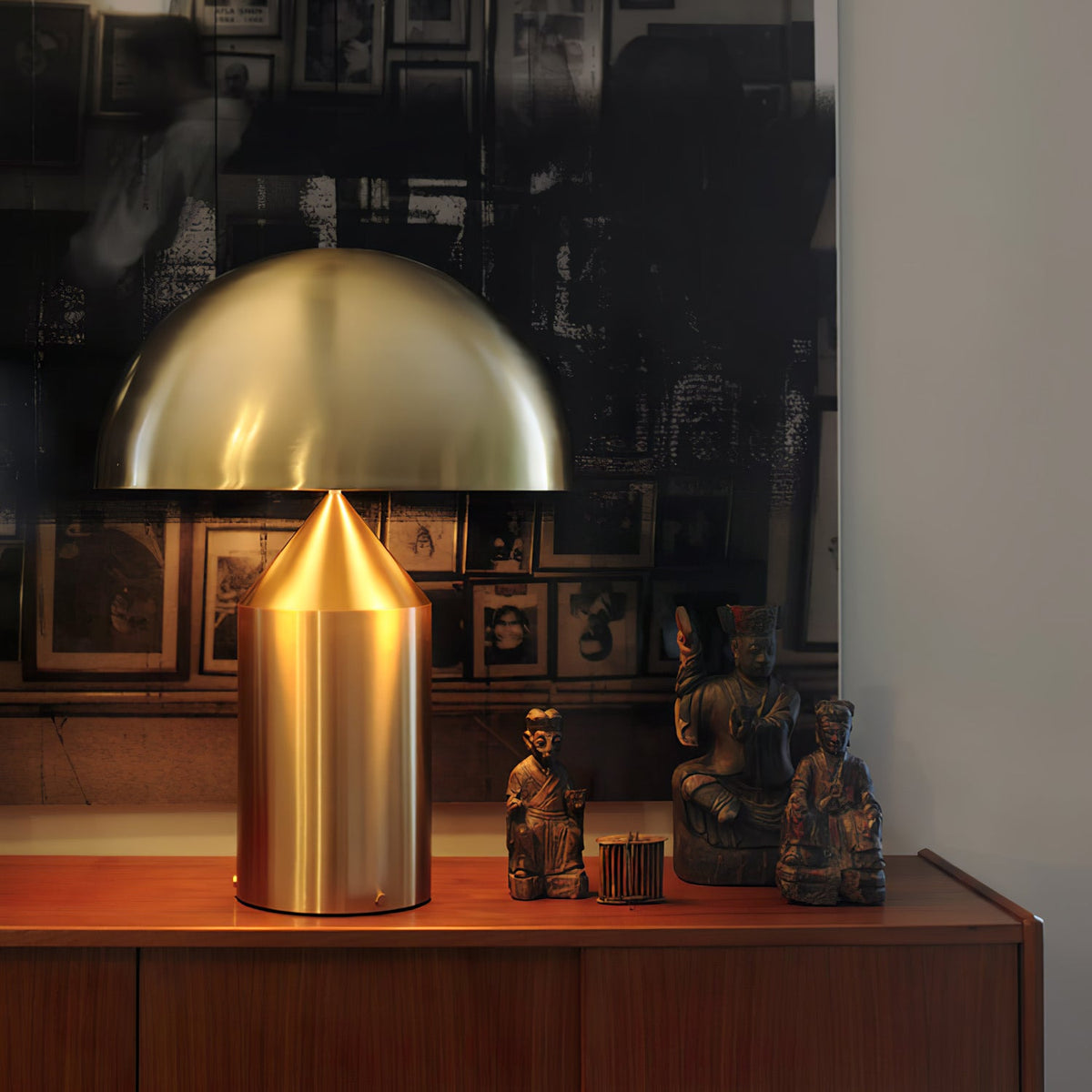 Mid-Century Metal Mushroom Table Lamp – Dome Shade