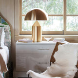 Mid-Century Metal Mushroom Table Lamp – Dome Shade
