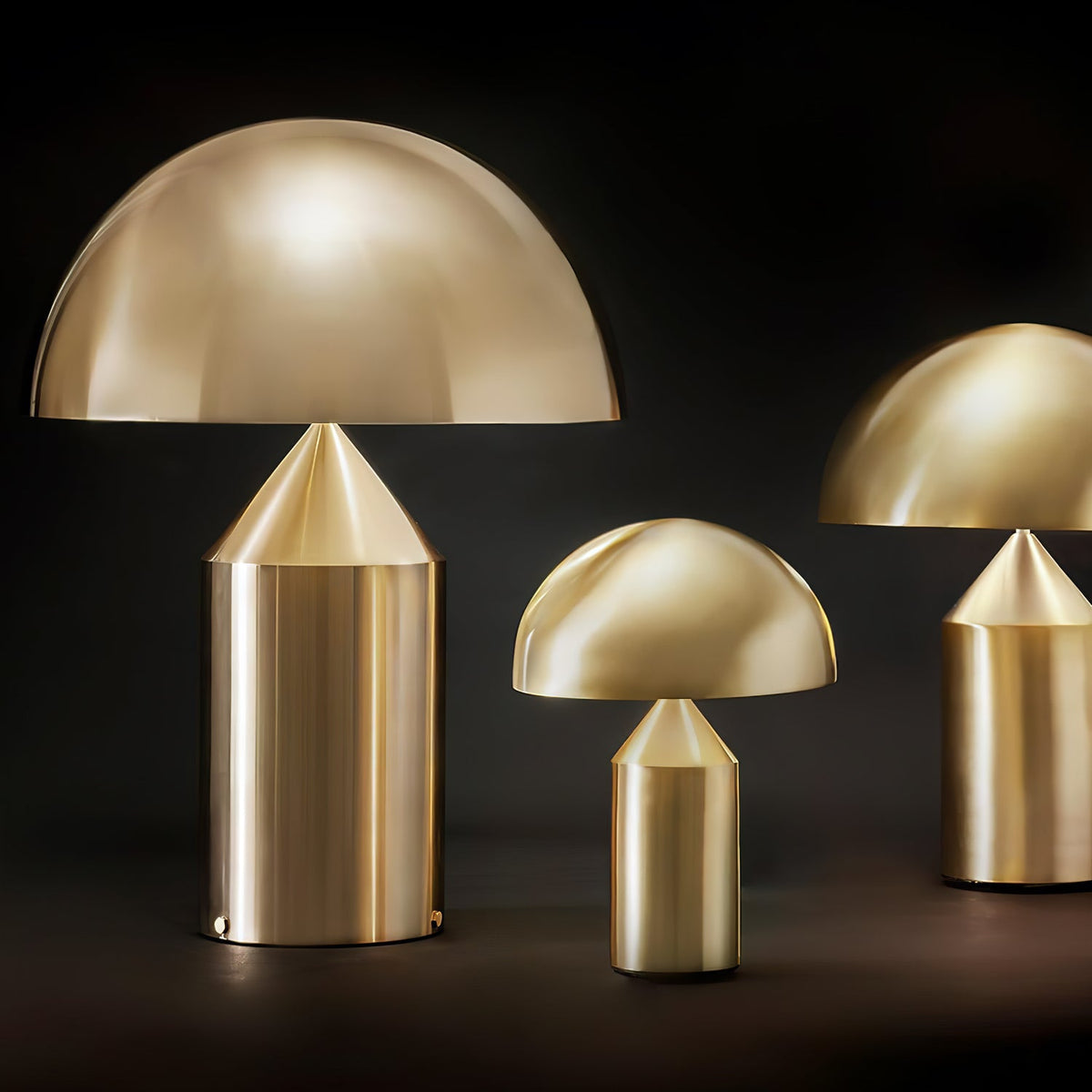 Mid-Century Metal Mushroom Table Lamp – Dome Shade