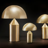 Mid-Century Metal Mushroom Table Lamp – Dome Shade
