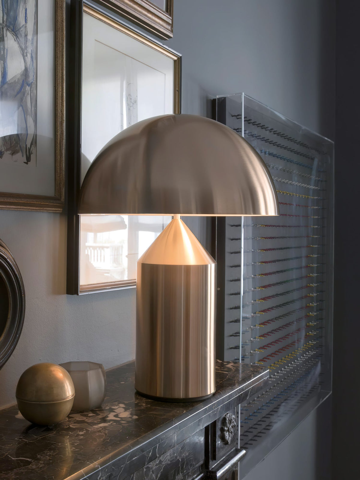 Mid-Century Metal Mushroom Table Lamp – Dome Shade