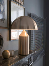 Mid-Century Metal Mushroom Table Lamp – Dome Shade