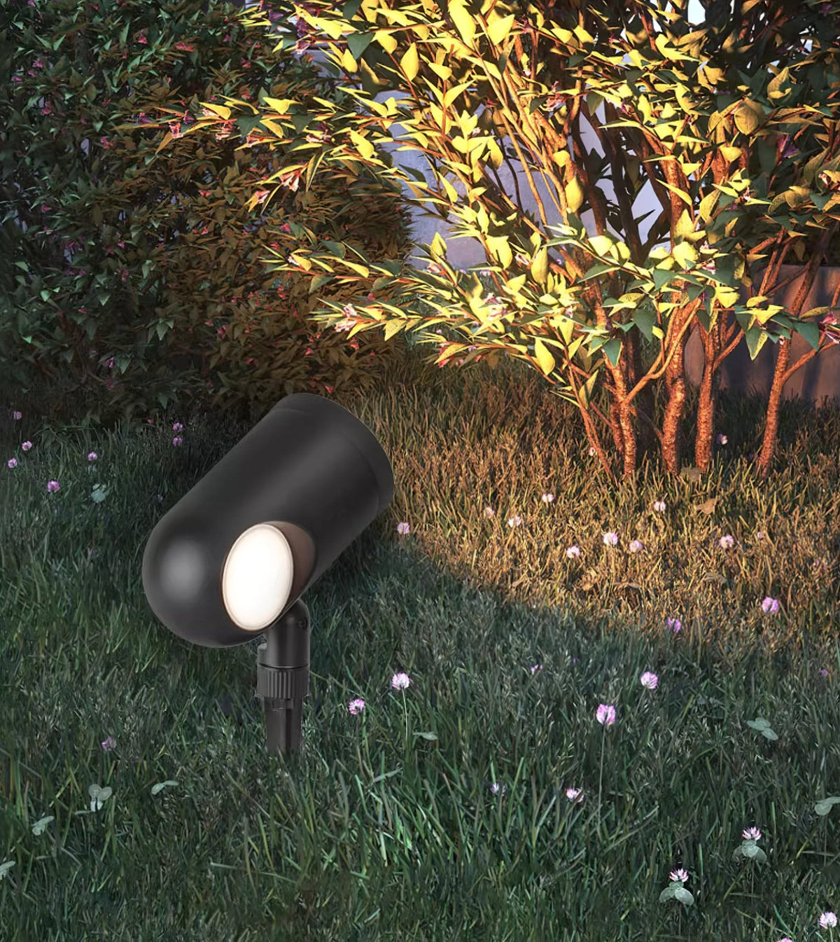 Black Landscape Spotlight – Adjustable Spike Light for Yard