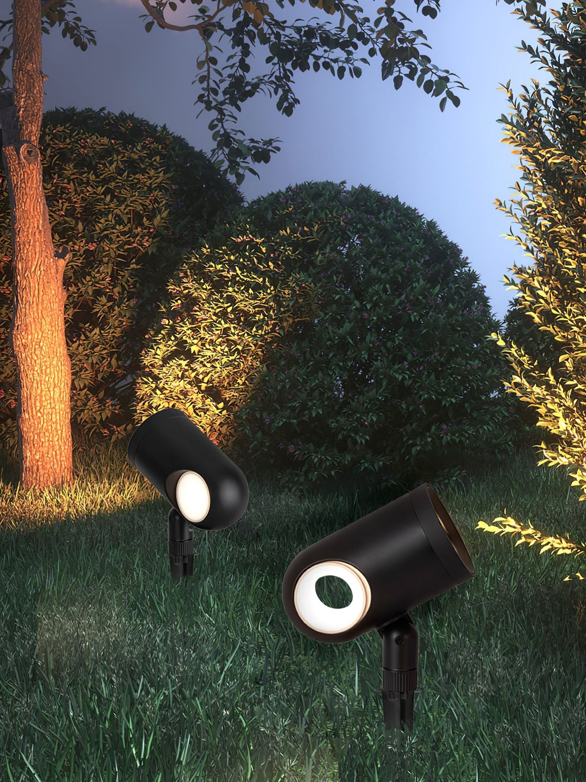 Black Landscape Spotlight – Adjustable Spike Light for Yard