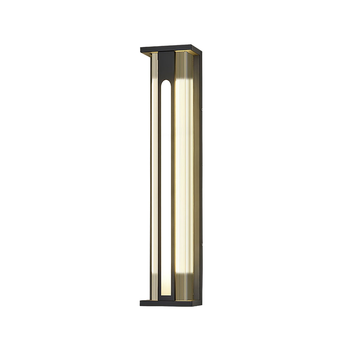 Modern Black Outdoor Wall Light – Solar Sconce for Porch