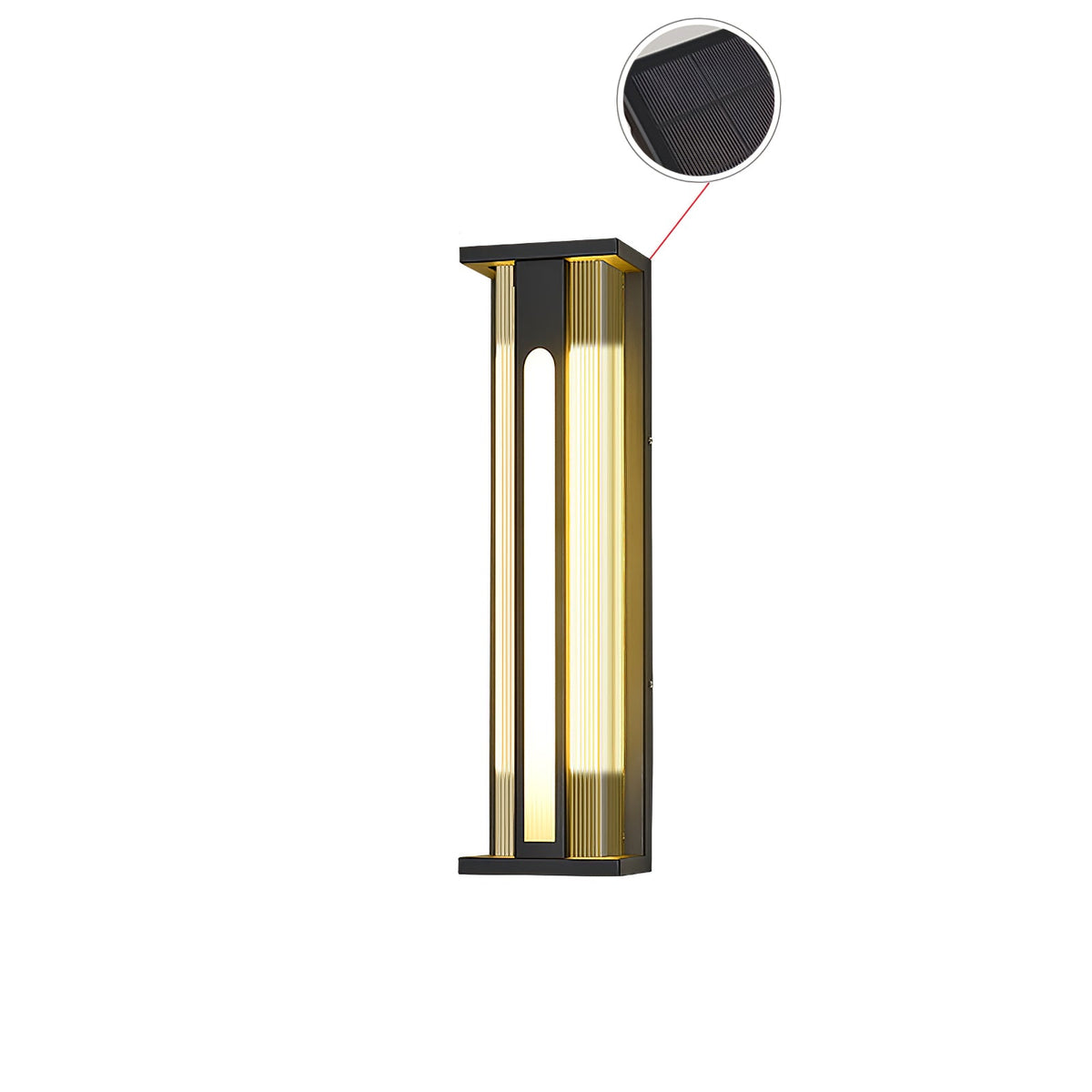 Modern Black Outdoor Wall Light – Solar Sconce for Porch