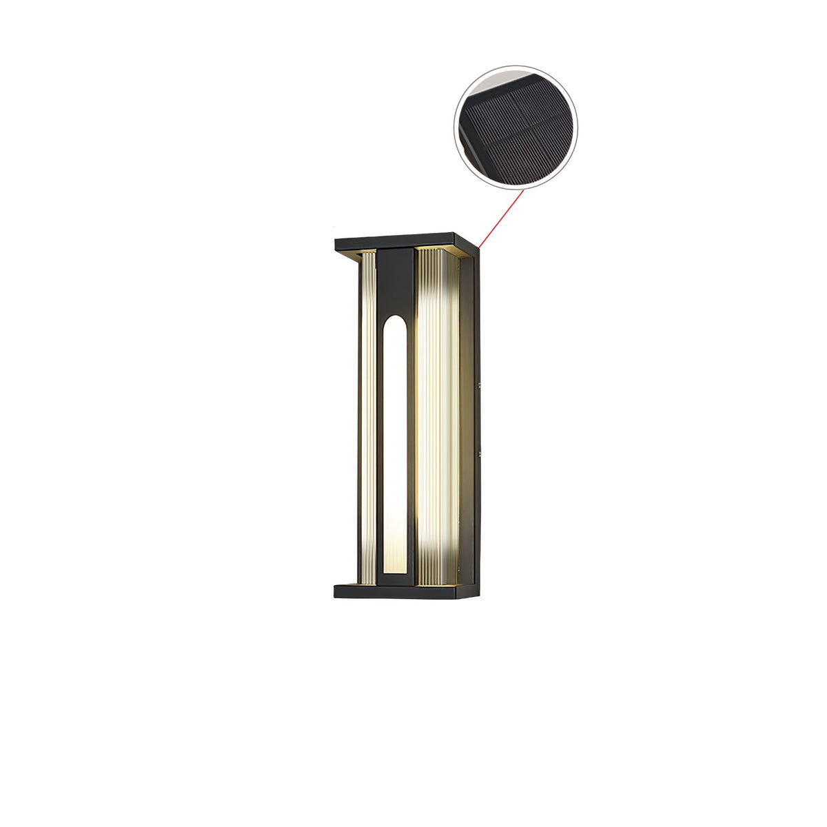 Modern Black Outdoor Wall Light – Solar Sconce for Porch