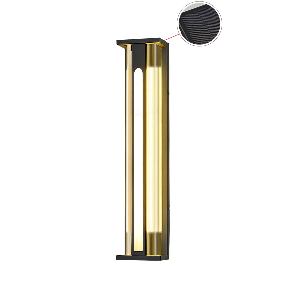 Modern Black Outdoor Wall Light – Solar Sconce for Porch