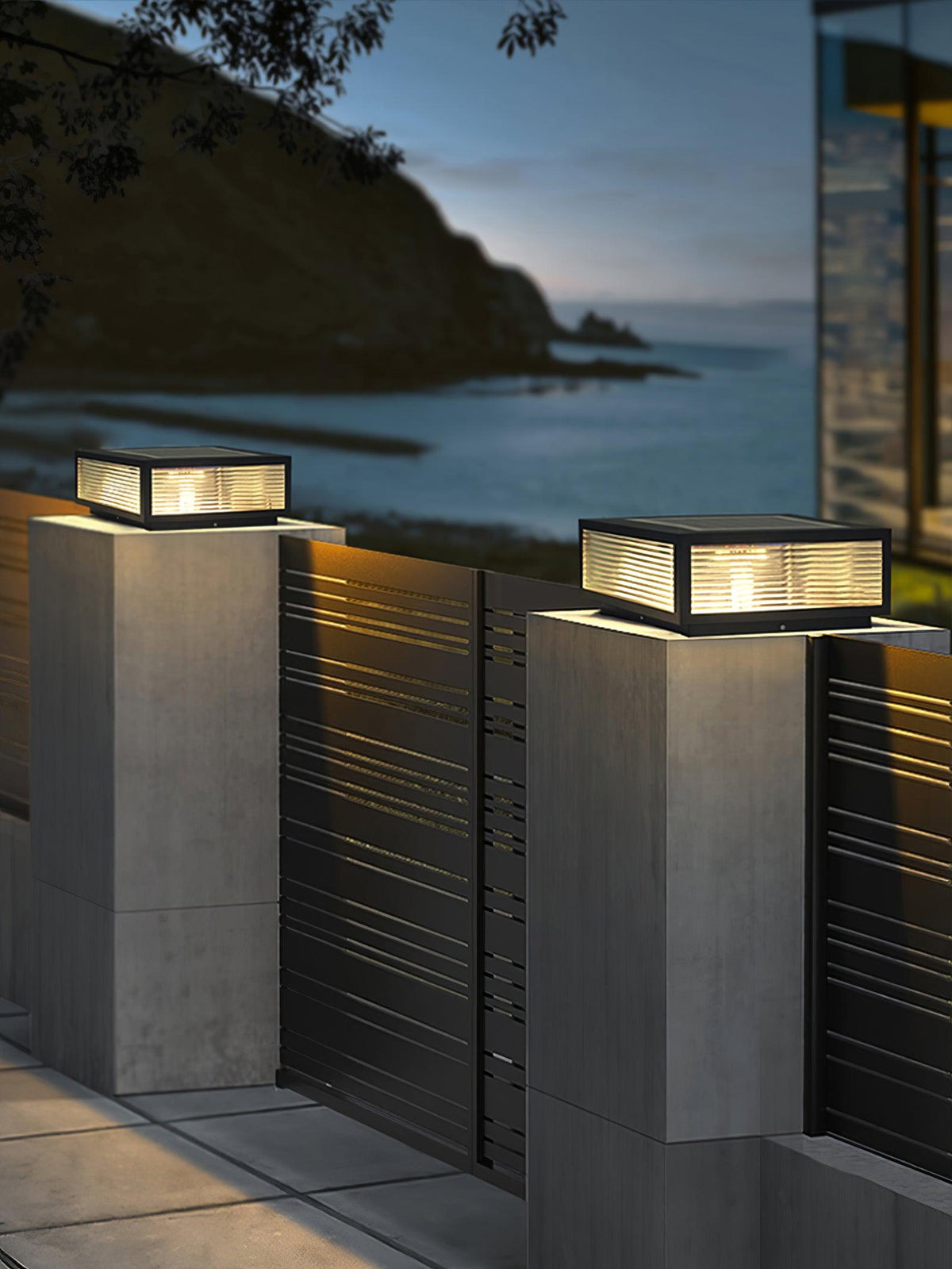 Modern Black Garden Light – Low Post Light for Patio