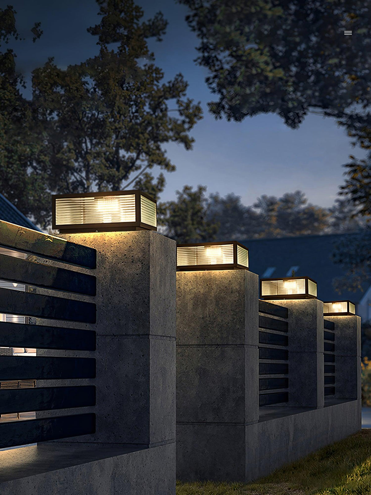 Modern Black Garden Light – Low Post Light for Patio